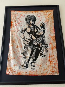 Vintage Indian Batik Textile Wall Art