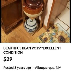 CERAMIC BEAN POTS*EXCELLENT CONDITION *