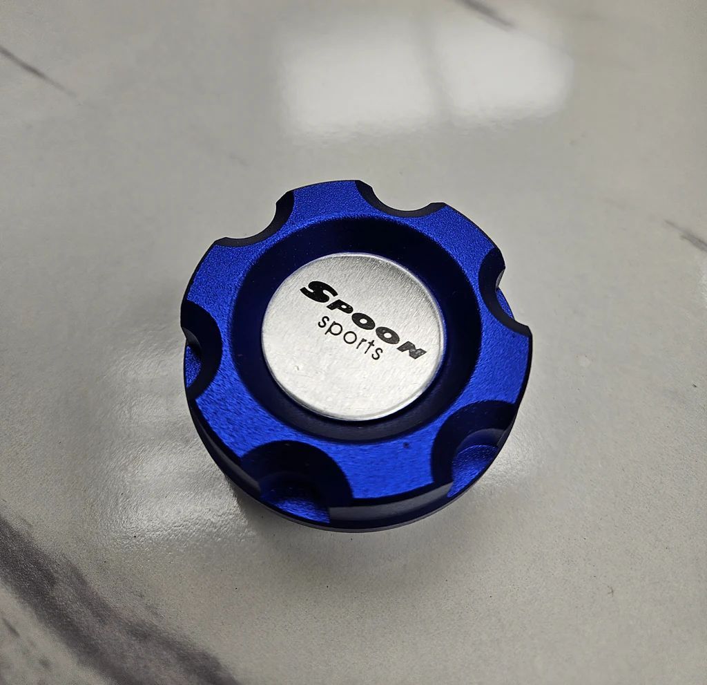 Brand New Jdm Blue Spoon Sports Engine Oil Cap Emblem For Honda / Acura