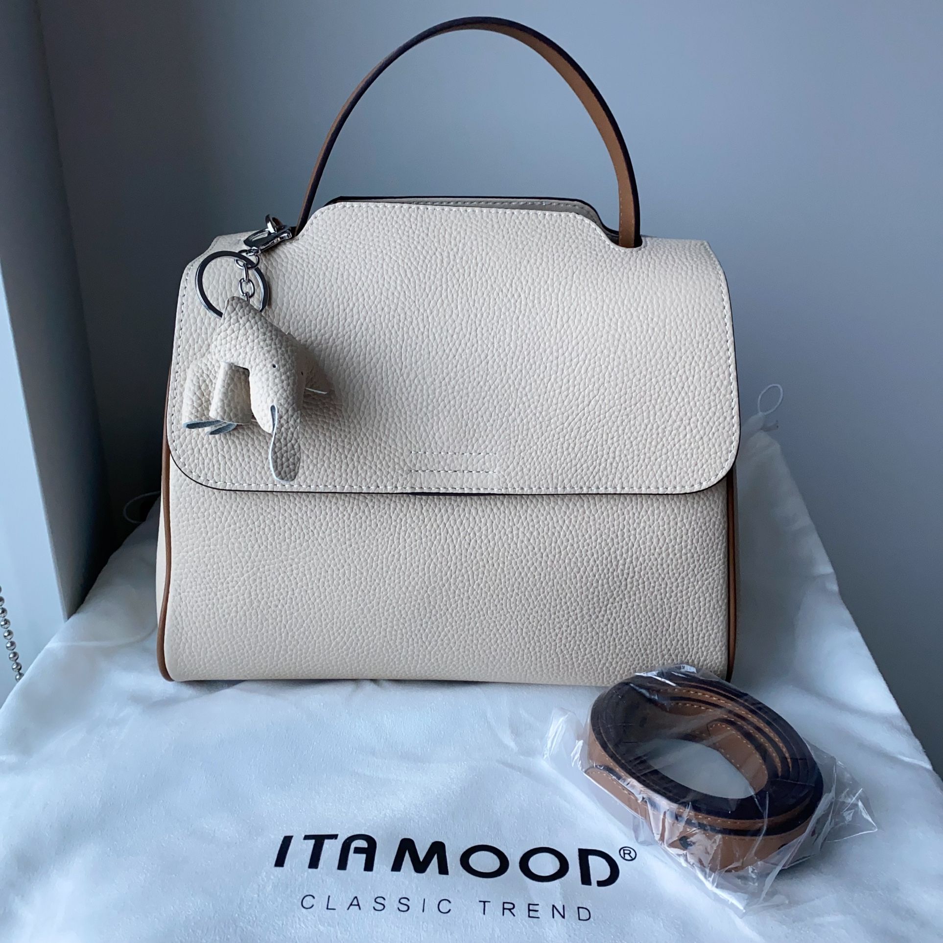 ITAMOOD Genuine Leather Top Handle Crossbody shoulder Handbag