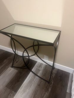 Mirror Glass & Metal Entry Table