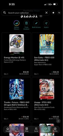 Dragon ball Card collection