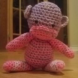 Pink/purple amigurumi Monkey/ Stuffed Monkey/crochet Monkey