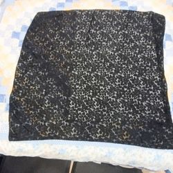 Maeve Carr Elegant Black Floral Scarf 41 "
