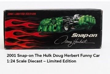 2001 Snap-on Hulk Doug Herbert Funny Car Diecast