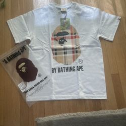 White Bape X Burberry Tee