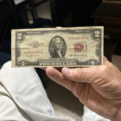 Series 1953 $2 Bill  Red Seal