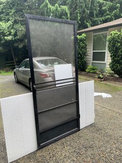 Mesh Door In Black Metal Frame