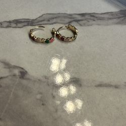 New Gold Plated Hearts Huggie Earrings