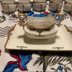 Vintage European China Dishes Gold Trim Art Deco