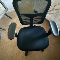 Office Chair - Black/Silver Trim