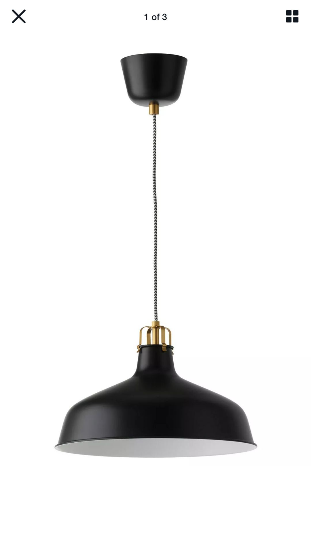 RANARP bronze look Pendant hanging lamp, black15 "