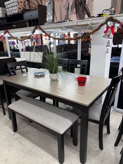 6 pcs dining set solid wood* NEW