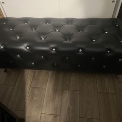 black ottoman bench