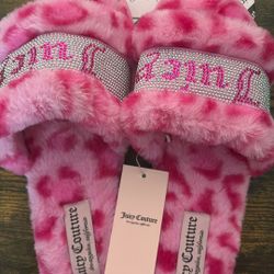 Juicy Couture Pink Leopard Slippers