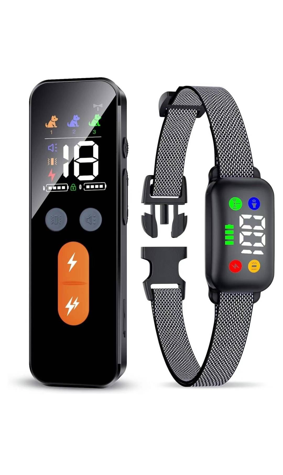 Dog Training Collar with Remote, Dog Shock Collar with Remote Control for Medium Large Dogs 40-120lbs Waterproof, Shock Collar for Dogs with Beep Vibr