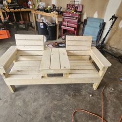 Two Seat Bench With Table