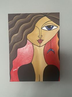 Hand Oil Painting Of Happy Girl