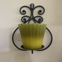 Iron Wall Candle Holders w/Candles Set Of 2