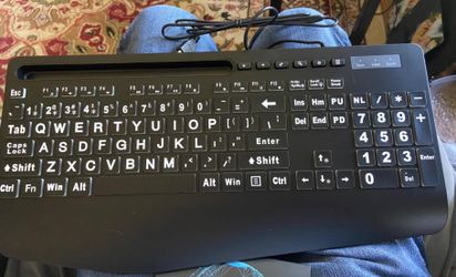 New SABLUTE Large Print Wired Keyboard – 7-Color Backlit