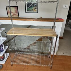 Kitchen Bakers Rack with Storage
