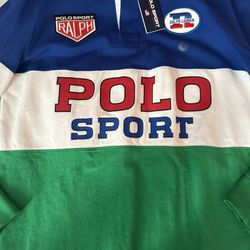 Polo Sport Ralph Lauren Racing Team Long Sleeve Rugby Polo Shirt Medium $198