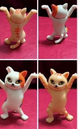 Set de 2 Figuras de Gatos Maneki Neko Cute Mini Cat Figurines Kawaii Collectible