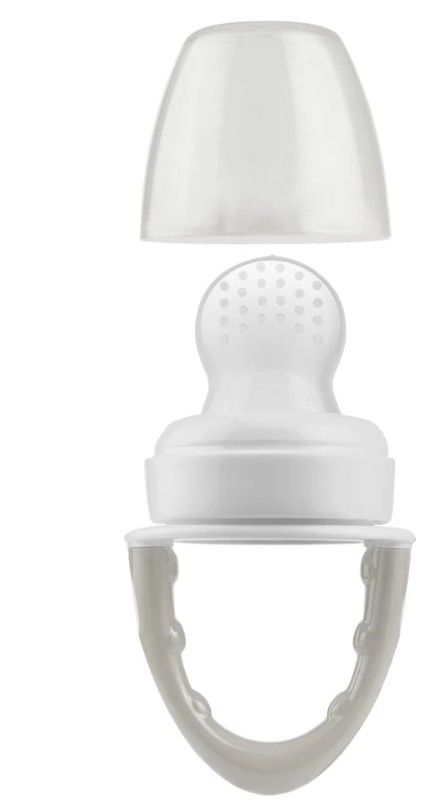 Dr Brown's Designed to Nourish, Fresh Firsts Silicone Feeder Self-Feeding For Baby 4m+ Silicone Bulb Grey, One Size New