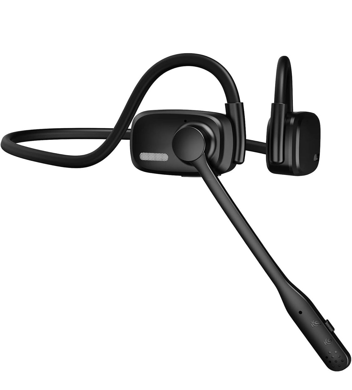 Open Ear Bluetooth Headphones with Mic, Bluetooth Headset with Noise Canceling Boom Microphone, Design for Meeting, Trucker Driver, Remote Work