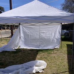 Pro Shade Costco 10x10 White Ez Up Tent with case and zipper walls