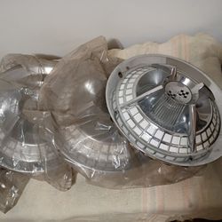 1959 Original Set of 4  Double Flag Royal Lancer 14"  Hubcaps New In Plastic 