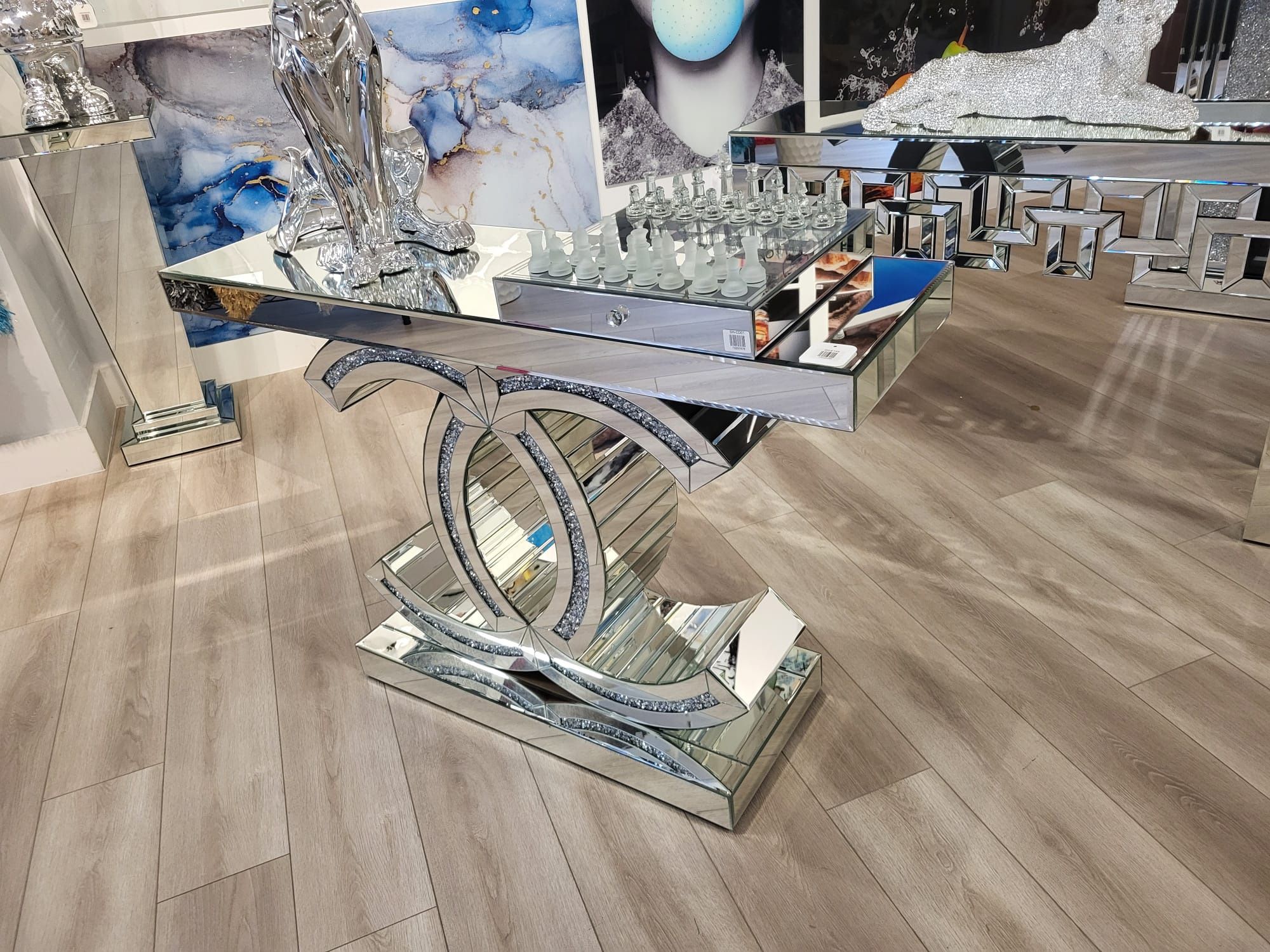 NEW CONSOLE TABLE MIRROR 47X18X30