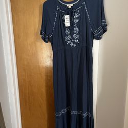 New Summer Dress In Blue Color .$35 Priced Low To Sell Fast .size Large