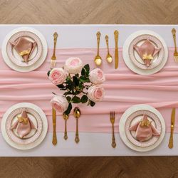 Pink Chiffon Table Runners 10