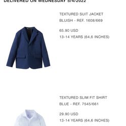 Zara Boys Blue Suit 