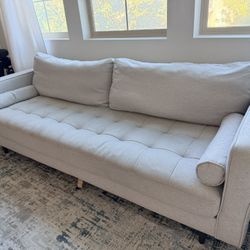 88” Upholstered Light Gray Sofa