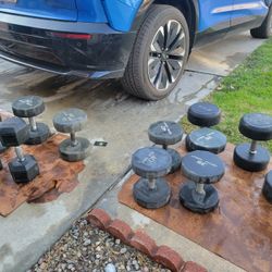 Numerous dumbells available. Selling for only $1 a lb. 
