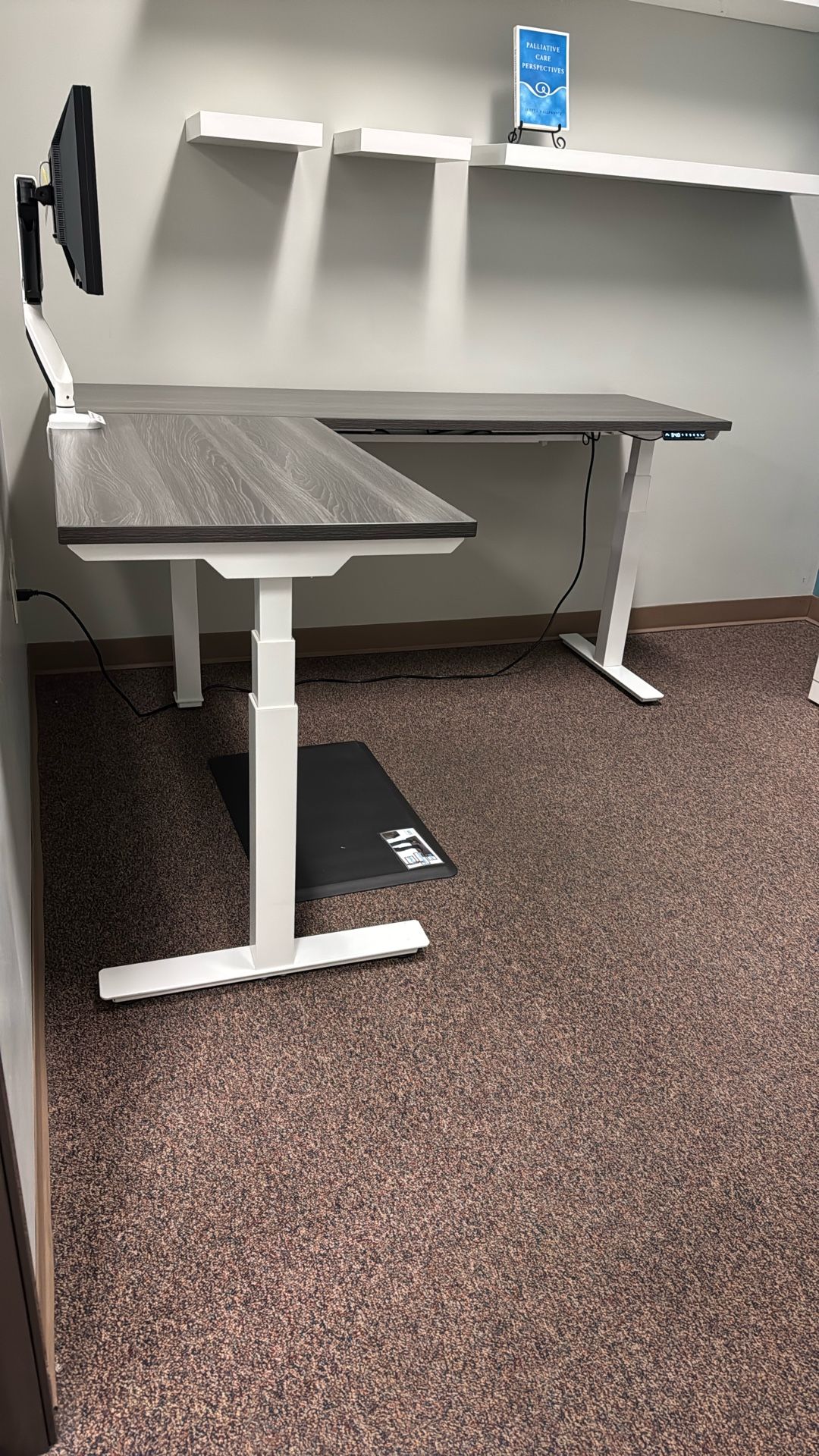 L Shape Sit Stand Adjustable Height Desk