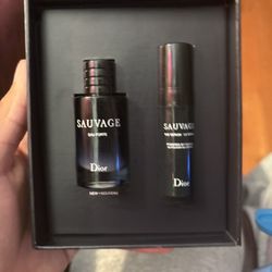 Dior Sauvage roll on cologne with lotion mini set
