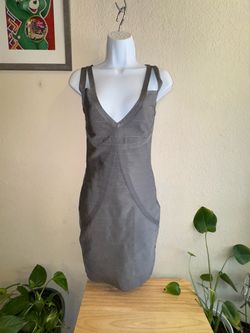 Gray Bandage Bodycon Mini Dress