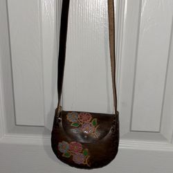 Vintage Mexican Floral Embroidered Crossbody Bag