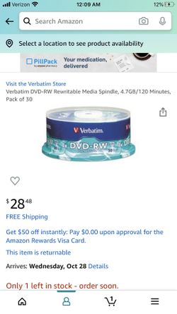 Verbatim 4x DVD-RW rewritable 4.7GB regrabable