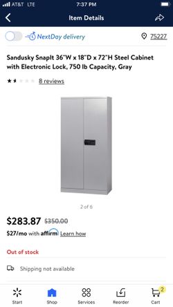 Sandusky snaplt 36”w18”D x72 H steel Cabinet