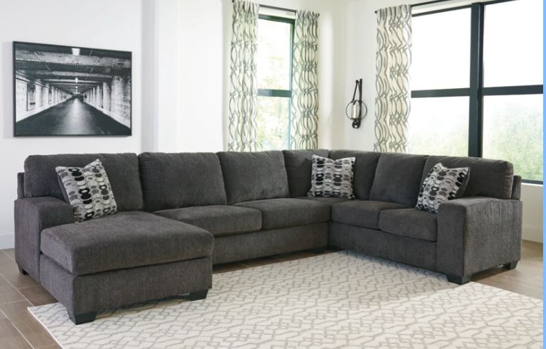 GRAY (dark or light) Sectional Sofa 3 piece wide chaise (right or left) 12x8 accent pillows included