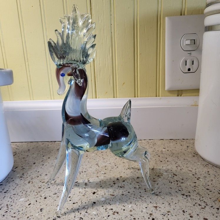 Murano Deer Sommerso Hand Blown Art Glass Elk Male Deer Buck Stag Figurine RJ22