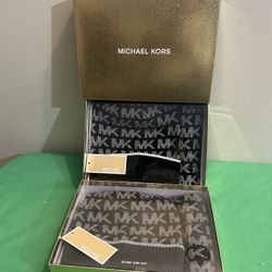 NEW MACHAEL KORS ONE SIZE SCARF AND HAT AVAILABLE ON GRAY & BLACK NEW 