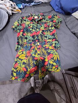 Matching Hawaiian Style Shirt/Shorts