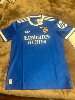 Adidas Real Madrid Soccer Jersey Blue Medium