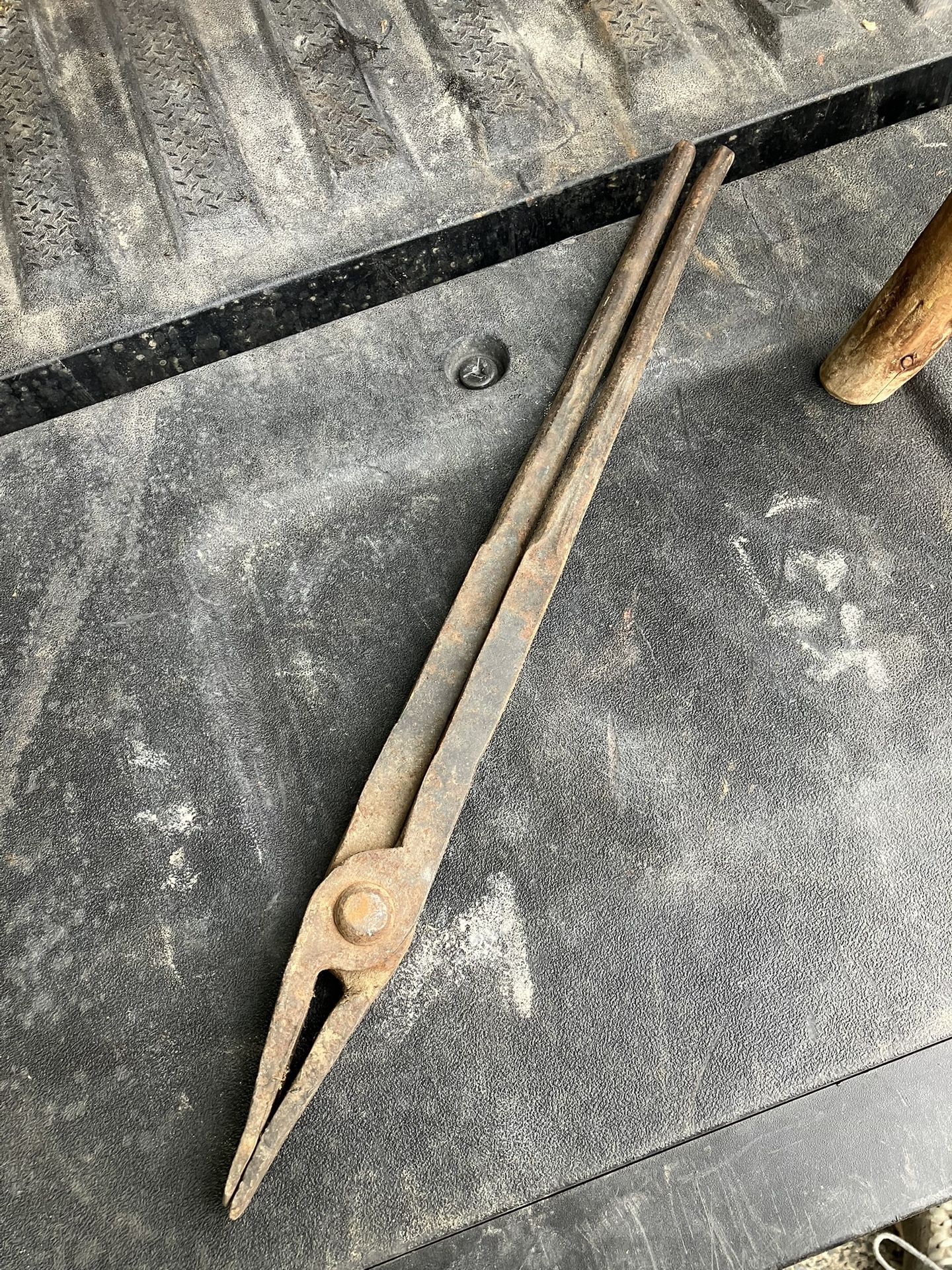 Blacksmith Tongs Antique Vintage Hand Forged
