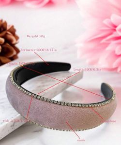 1pc Women'S Pink Rhinestone Decor Wide Brim Headband For Casual, Business Occasions